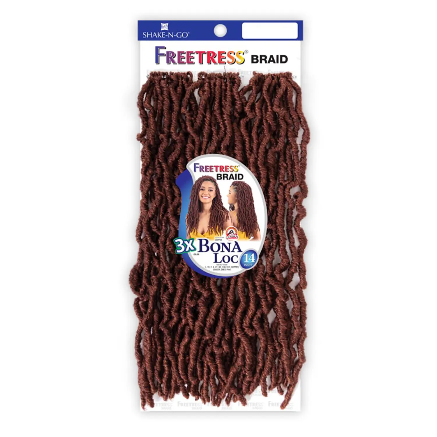 Freetress 3X Bona Loc Synthetic Crochet Braids - 14in Lightweight Soft Locs Hair Extensions, 36-Strand Value Pack, Synthetic Braids