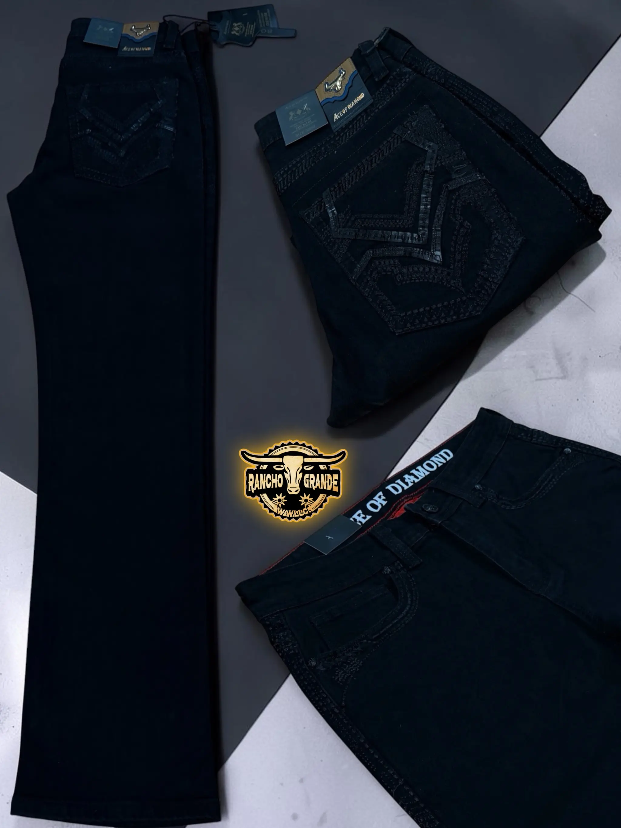 Ace 1515  Men's Western Cowboy Jeans Straight Fit Boot Cut / Pantalon Vaquero Para Hombre corte bota