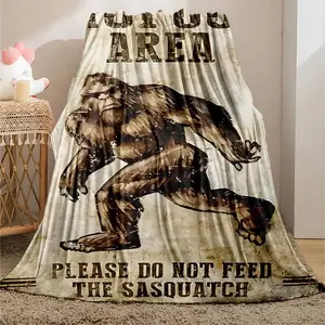 Bigfoot Area Themed Blanket with Storage Bag, 1 Count Soft Warm Throw Blanket, Lightweight Blanket for Home Office Travel Camping  It is an excellent gift for children, family and friends