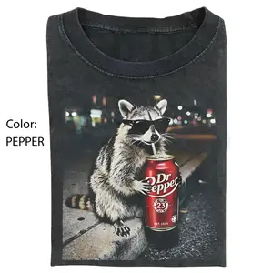 Vintage Raccoons Dr Pepper Comfort Colors T-Shirt – Funny Gen Z Meme Animal Graphic Tee, Dank Humor Streetwear, Trendy Cotton Unisex Shirt