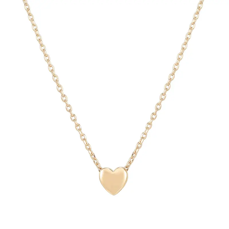 PAVOI 14K Gold Plated Cubic Zirconia Heart Necklace - Cute Dainty Love Pendant Necklaces for Women