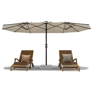 Garvee 13 ft Double-Sided Rectangle Patio Market Umbrella, Heavy Duty Waterproof and Windproof Umbrella, for Poolside, Lawn & Backyard, Without Base