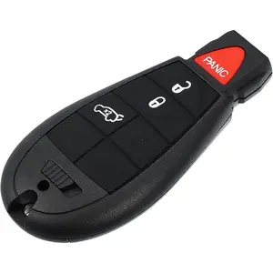 4 Button Replacement Key Fob Case Keyless Entry Remote Key Shell Cover for Dodge Dart 2013-2016 for Chrysler 300 2008-2010 with Blade No Chip