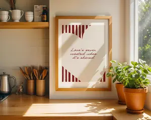 [SALE UP TO 40%] [Unframed] Olivia Dean Lyrics Print | Love’s Never Wasted When It’s Shared | Striped Quote Wall Art