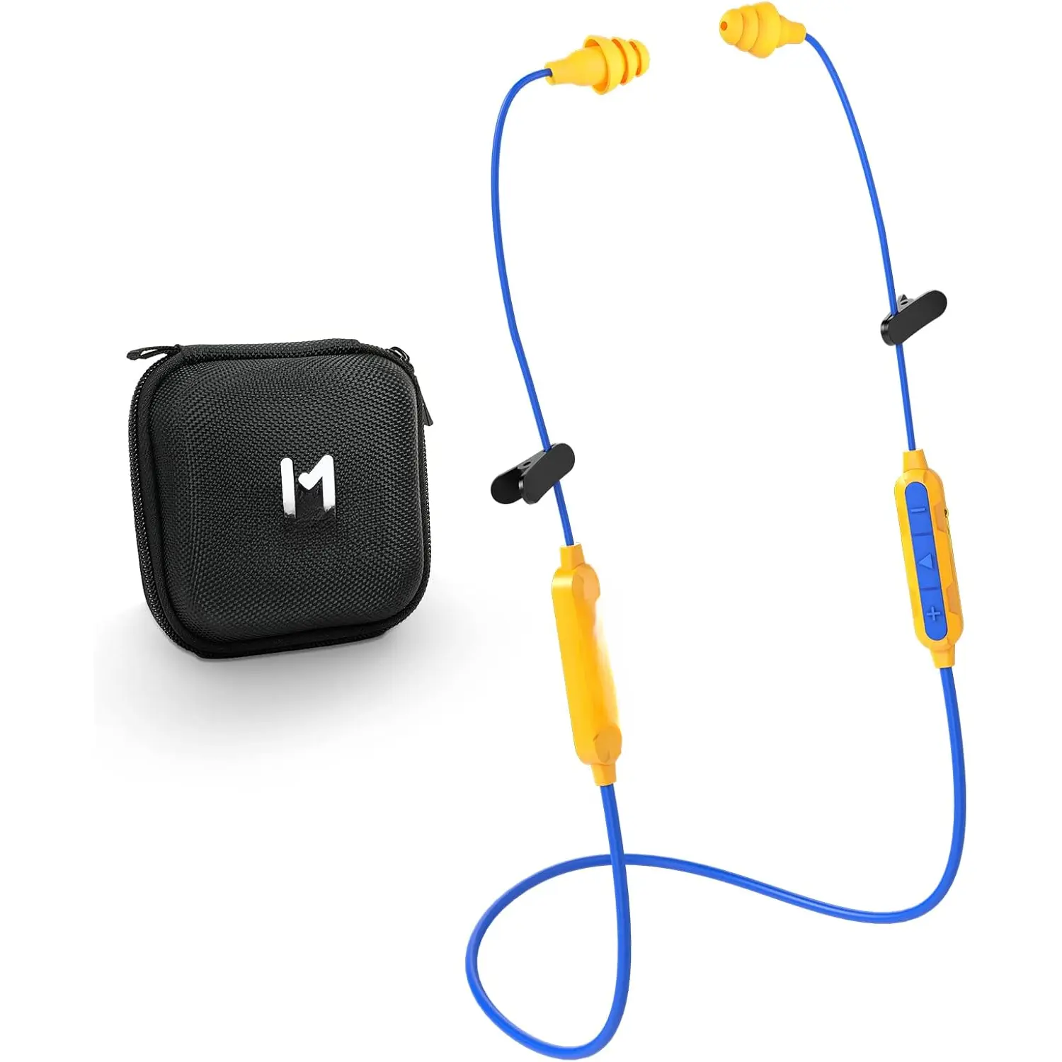 Work Earplugs Headphone, in-Ear Noise Isolating Earbuds,29dB Noise Reduction Headphone with Control,19+ Hours  for Lawn Mowing Safety Industrial Construction(Yellow)