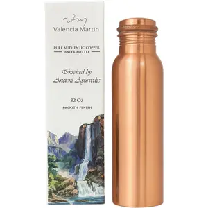 32oz Pure Copper Water Bottle for Drinking - Ayurvedic Health Benefits - Handcrafted Copper Water - Leak-Proof Design, Rust-Free - Eco-Friendly Choice