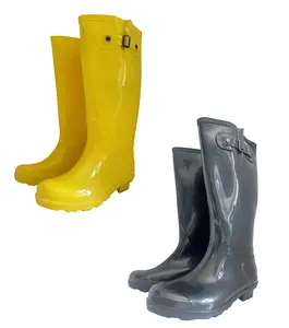 Women's Rain Boots Festival Mid-Calf Rubber Buckle Snow Styles Sizes