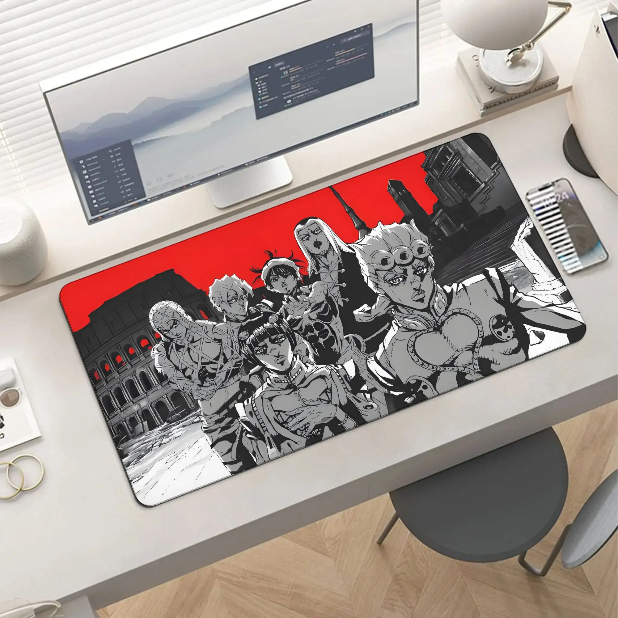 Large Anime Mousepad Rubber Play Mat Jojo Bizarre Adventure Gaming Office Accessories for Mice Pad with Smooth Surface & Unique Design