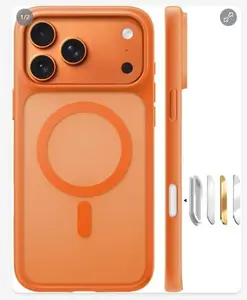 TORRAS 360 Magnetic Stand MagSafe Case For iPhone 17 Pro Max Translucent Orange