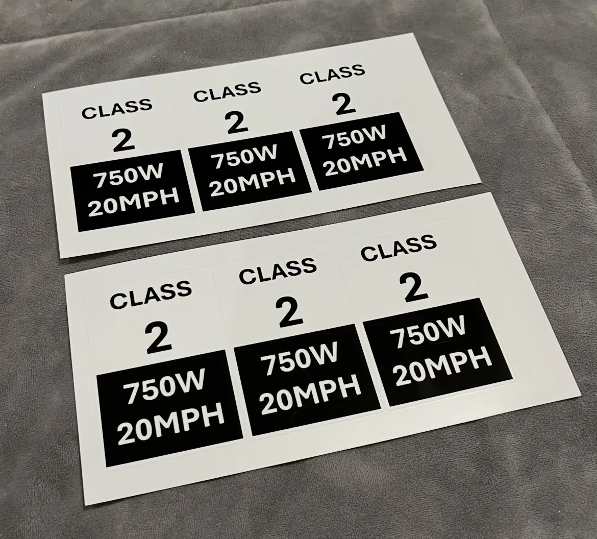 Electro Moto Designs - Class 2 E-Bike Stickers