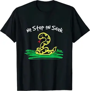 No Step On Snek Gadsden Flag Parody Funny Unisex T-Shirt Collar Cotton Menswear Tshirt Top Classic