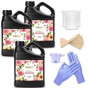 UV Resin 1500g -Bulk Upgraded Crystal Clear Hard UV Fast Curing Epoxy Resin Supplies for Craft Jewelry Making with Sticks and Gloves