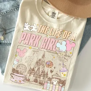 Vintage Life Of A Park Girl Castle Shirt, Retro Pastel Best Day Ever Tee, World Happiest Place Shirt, WDW Girl Trip Vacation 67W0J
