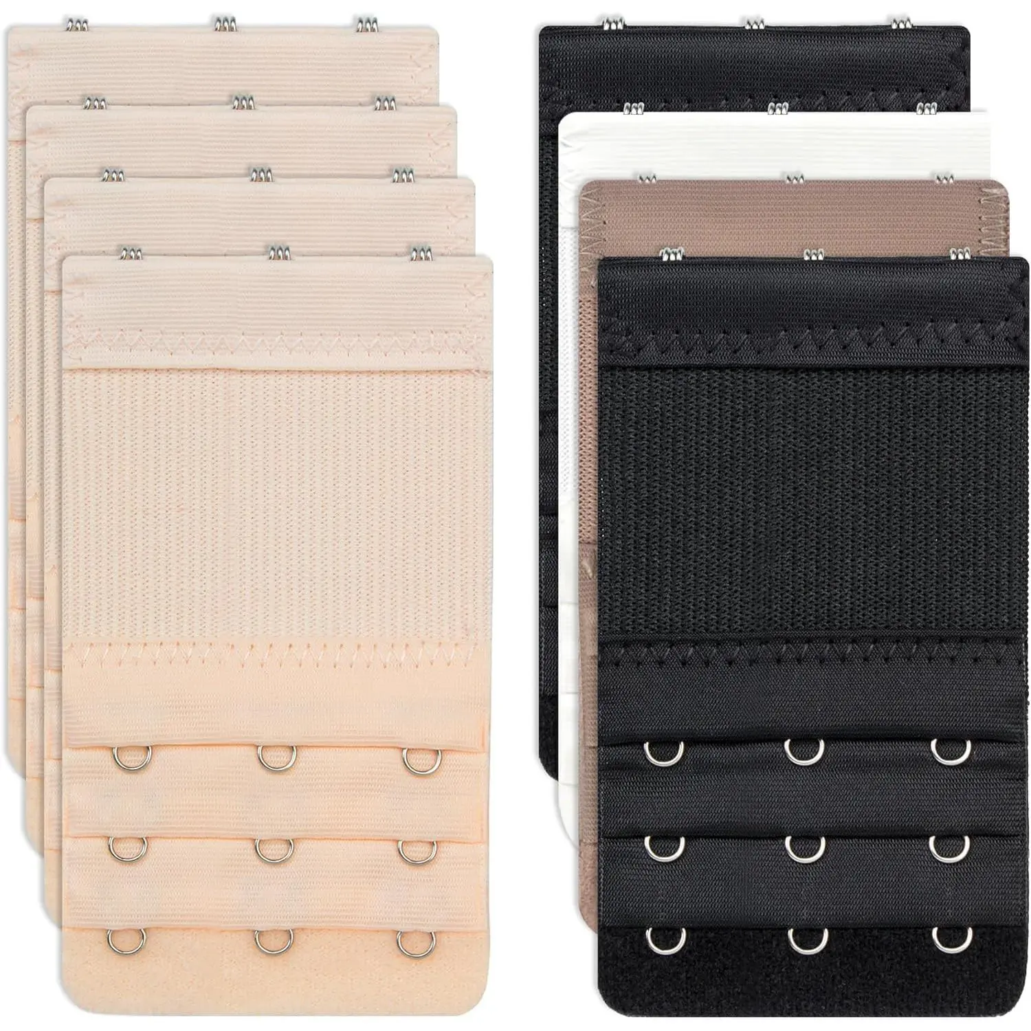 8pcs: 3 Hook 3/4 Inch Spacing, Multicolor