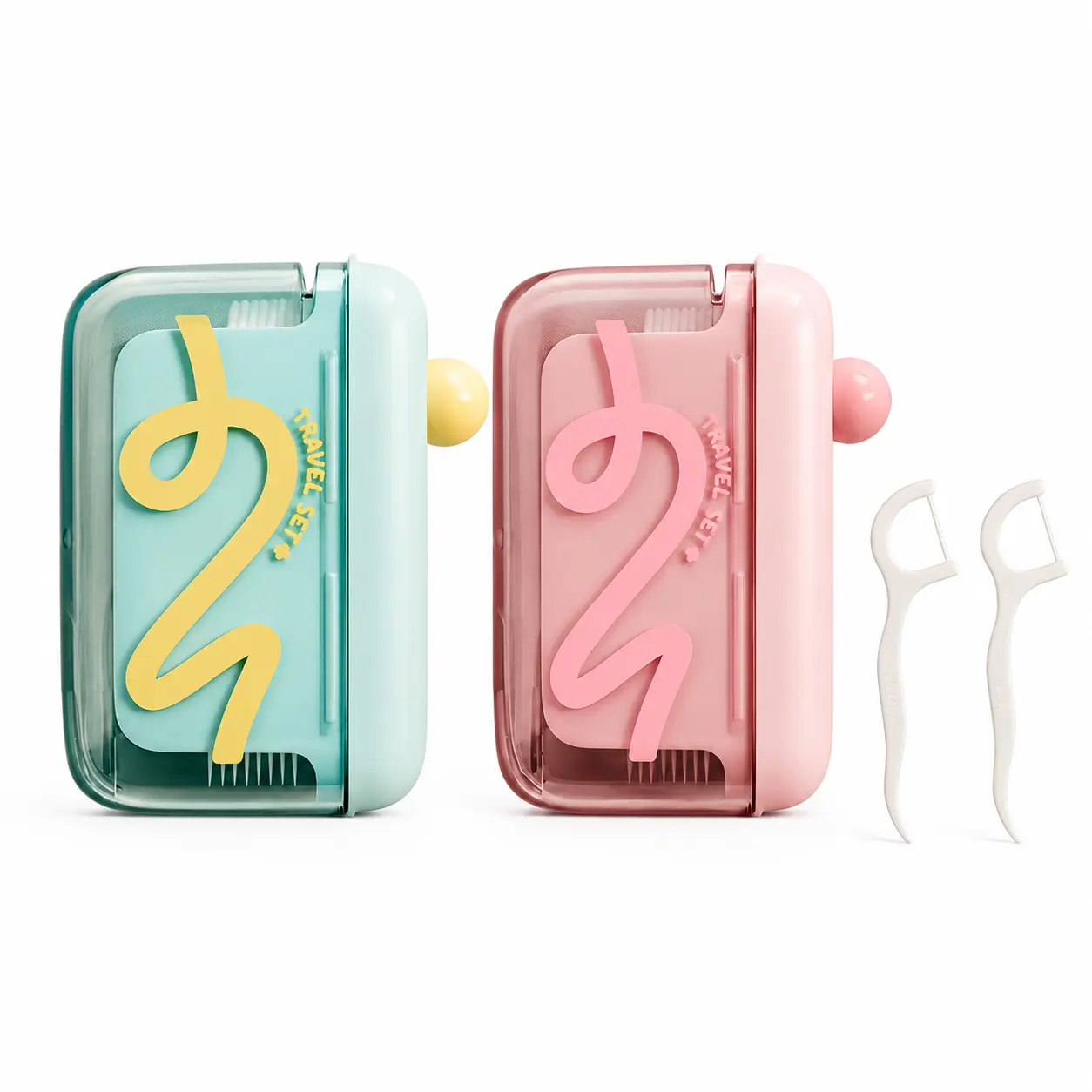 【Flash Sale】Oral Gentle Dental Floss Case, Refillable Portable Auto-Pop-Up Holder for Adult Floss Picks and Tooth Picks, Compact Dental Storage Container for Travel, Home Bathroom Supplies, Halloween Gift