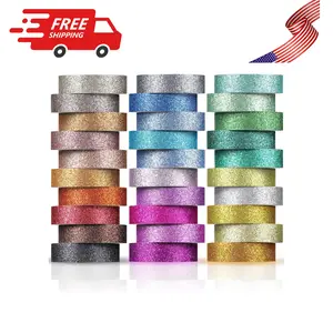 30 Rolls Glitter Washi Tape Colored 66 Yard Rainbow