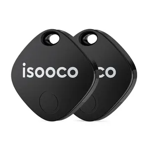 Isooco IS2401 Pack of 2 Key Finder Works with Apple Findmy App, MFI Certified IP67 Waterproof Anti Lost GPS Locator for Luggage, Backpacks, Children