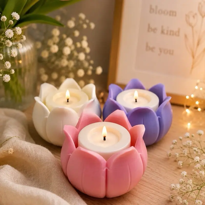 Set of 3 Tulip Tealight Holders