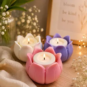 Set of 3 Tulip Tealight Holders