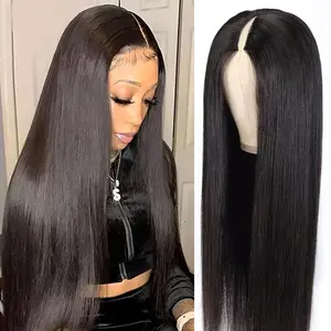 30 Inch V Part Wigs Synthetic Hair Straight None Lace Front Wigs for Women Upgrade U Part Wigs No Sew in NO Glue Half Wigs 200% Density Natural Color