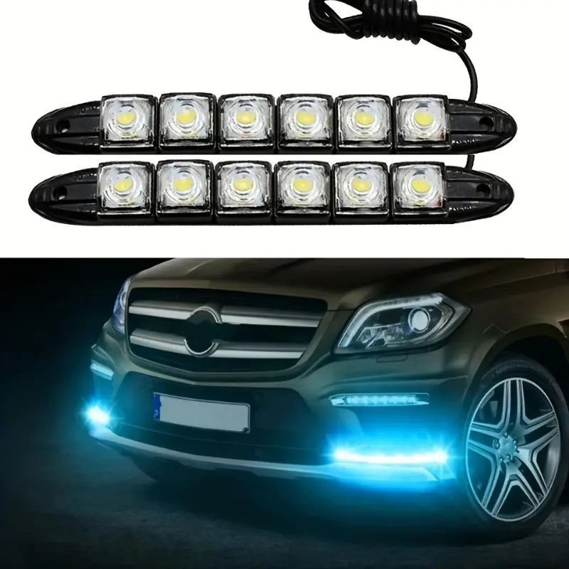 2Pcs, bendable daytime running light 6LED light Variety Snake Car Daytime Running Light Hawk Eye Light Modified Light Driving Lights