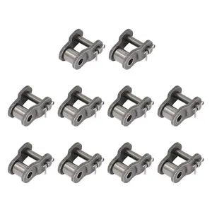 10PCS Roller Chain Offset Half Link #35, 3/8 Inch Pitch Carbon Steel Crank Link, Standard Chain End Connector Split Links for 06C Chain