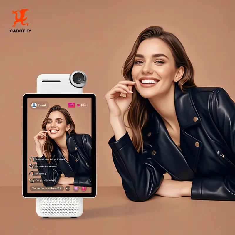 CADOTHY Amaze 5 Pro X Outlandish LIVE Agency All in One Live Streaming Device with Smart Director System for Professional TikTok Live Tripod Stabilizer Tripod Light Vlogging Kit Phone Titanium