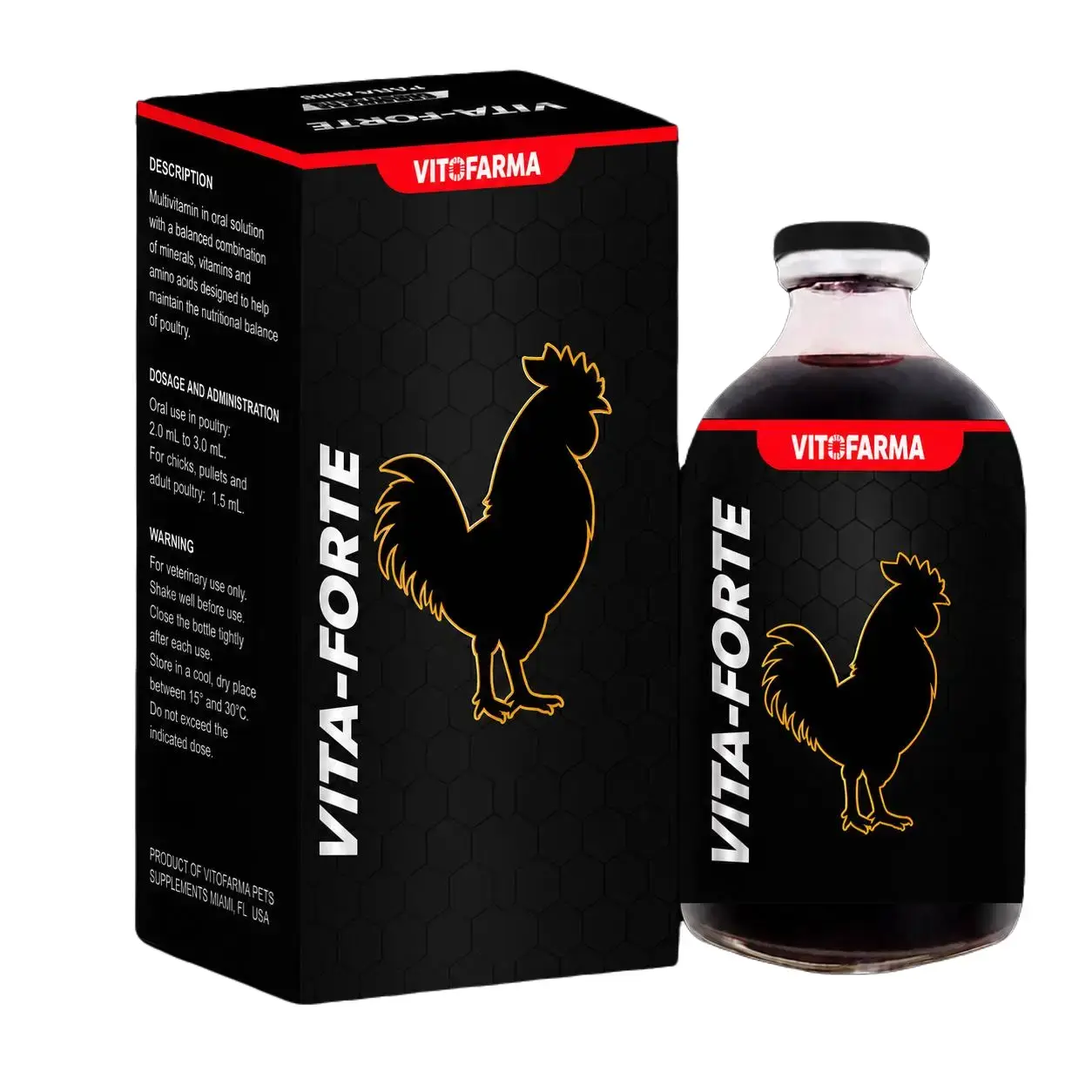 Vitaforte Poultry Multivitamins - 100 mL Nutritional Aid for Poultry Birds' Healthy Growth, Vitofarma