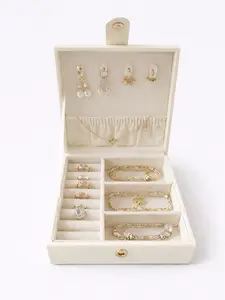 Portable Jewelry Box Organizer Compact Ring & Earring Storage