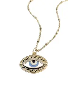 Gold Evil Eye Necklace – Protection Amulet Pendant | Dainty Gold Chain | Spiritual Jewelry for Luck & Energy Shield