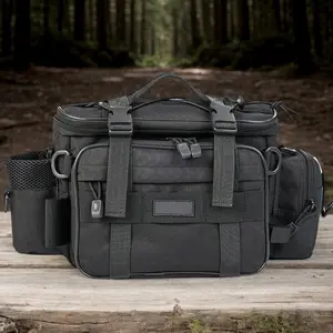 Portable Fishing Gear Organizer Wear Resist Outdoor Fishing Reel Bait Box Large Capacity Hunting Storage Tackle Bags Camping Picnic Cycling Backpack