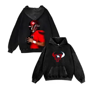 C.J. Stroud #7 Texans V12 Casual Washed Hoodie | Houston Hope QB Gear, Texans Faithful Pride, Retro Washed Rookie Sensation Essential