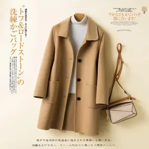 Women's Mid-Length Winter Double-Sided 100% Cashmere Wool Coat