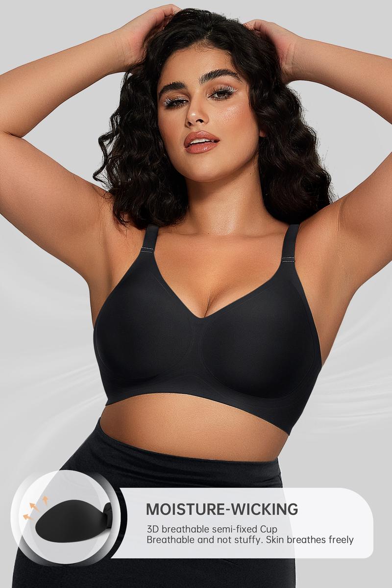 OEAK Women Comfortable Push Up Bras Wireless Seamless Full Coverage Bra Buttery Soft Everyday Tshirt Bra Convertible Bra