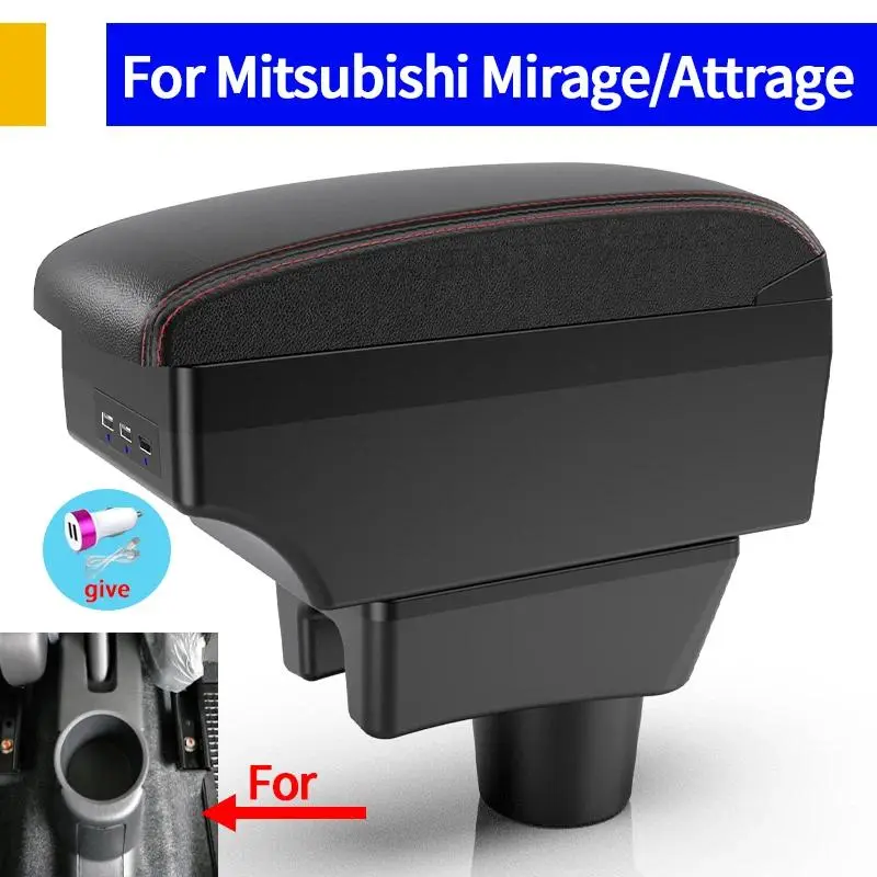 For Mitsubishi Attrage Mirage Armrest Box For Dodge Attitude Mitsubishi Space Star Car Armrest Storage Box Car Interior Storage Car Accessories Car Organization Accessories