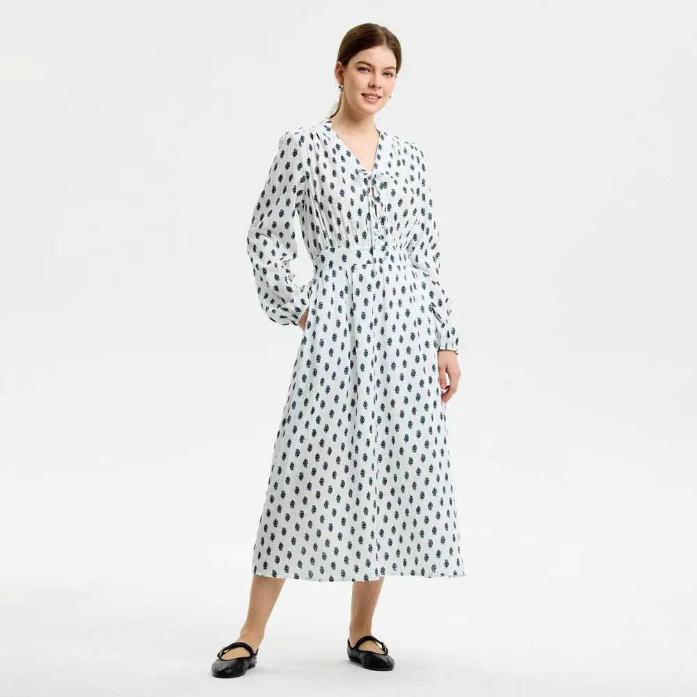 Women's Puff Long Sleeve Maxi Dress - Universal Thread Floral