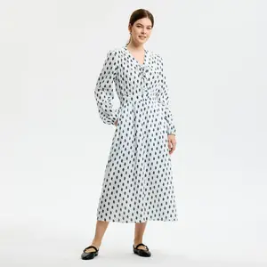 Women's Puff Long Sleeve Maxi Dress - Universal Thread Cream Floral M