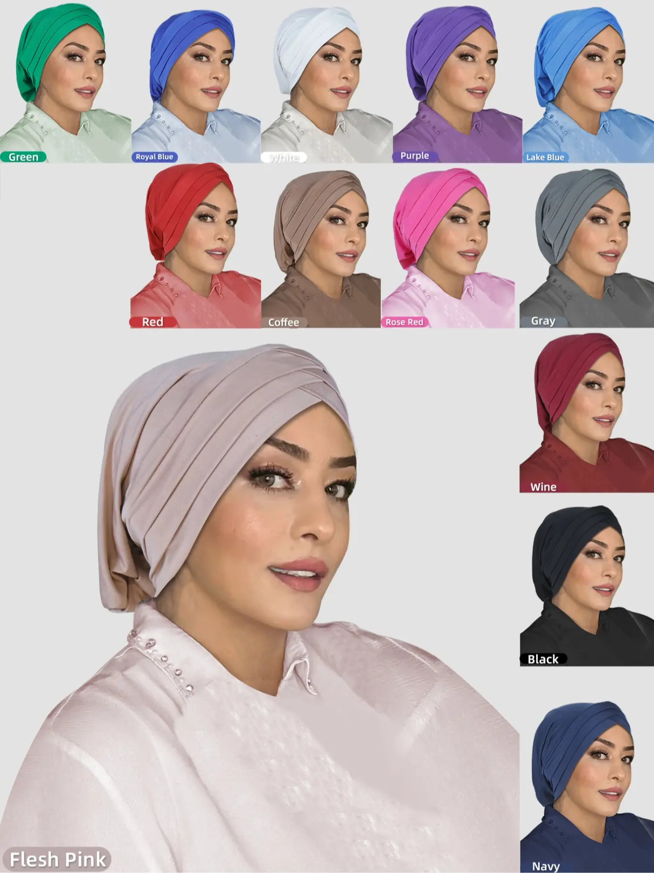 Women's Muslim Modesty Headscarf Cap, Plain Color Simple Versatile Hijab Hat, Suitable for Daily Wear & Religious Occasions, Turban Hijab