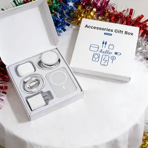 Upgraded 6-in-1 Magnetic Charging & Audio Kit – 20W Fast Charge Power Bank, Wireless Charger, Bluetooth 5.3 Earbuds, Type-C & Lightning Cables, All-in-One Travel Set for Android & iOS Devices