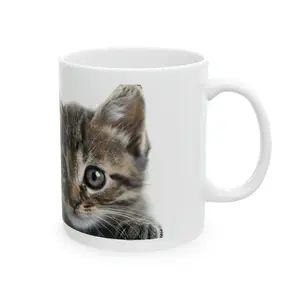 Cat Fluffy Friend Ceramic Mug - Perfect for Animal Lovers Who Love Coffee, Tea, and Hot Chocolate Cup Drinkware Cup Drinkware