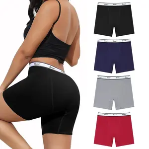 LEVAO 4 Pack Seamless Cotton Boxer Briefs for Women – No Show, Breathable Stretch Sports Underwear S-XL