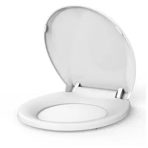 Round Quiet‑Close Toilet Seat Slow Close & Quick Release Toilet Seat, Adjustable Quick Screw Attach Non‑Slip Hinges, Easy to Install, Universal Fit
