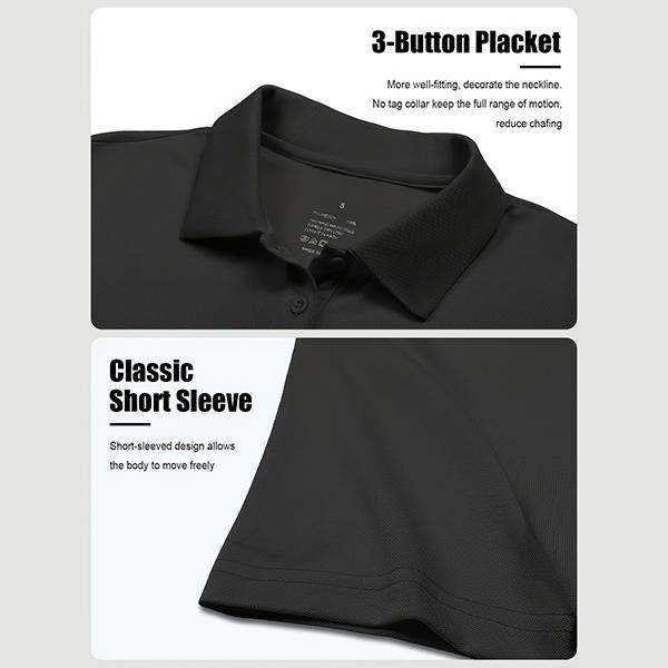 Veldtholos Women's Polo Shirts 5 Pack Short Sleeve 3 Buttons Collared Uniform Tops Moisture-Wicking T-Shirts for Work & Casual Wear