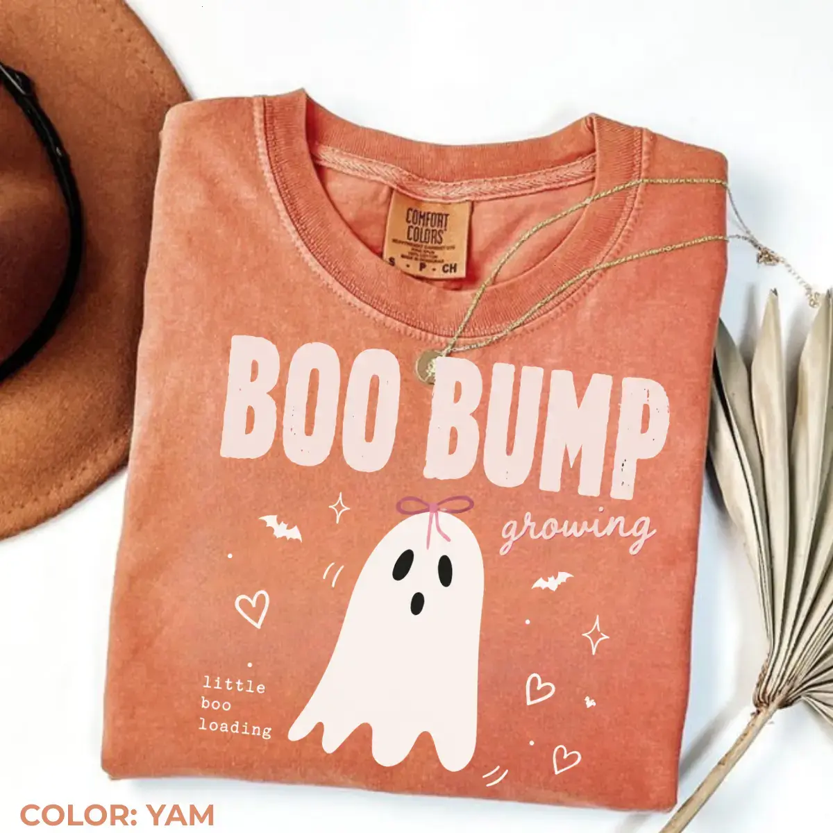 Comfort Colors Boo Bump Pregnancy Announcement Shirt, Funny Halloween Maternity Tee, First Time Mom Graphic T-Shirt, Expecting Mom Gift