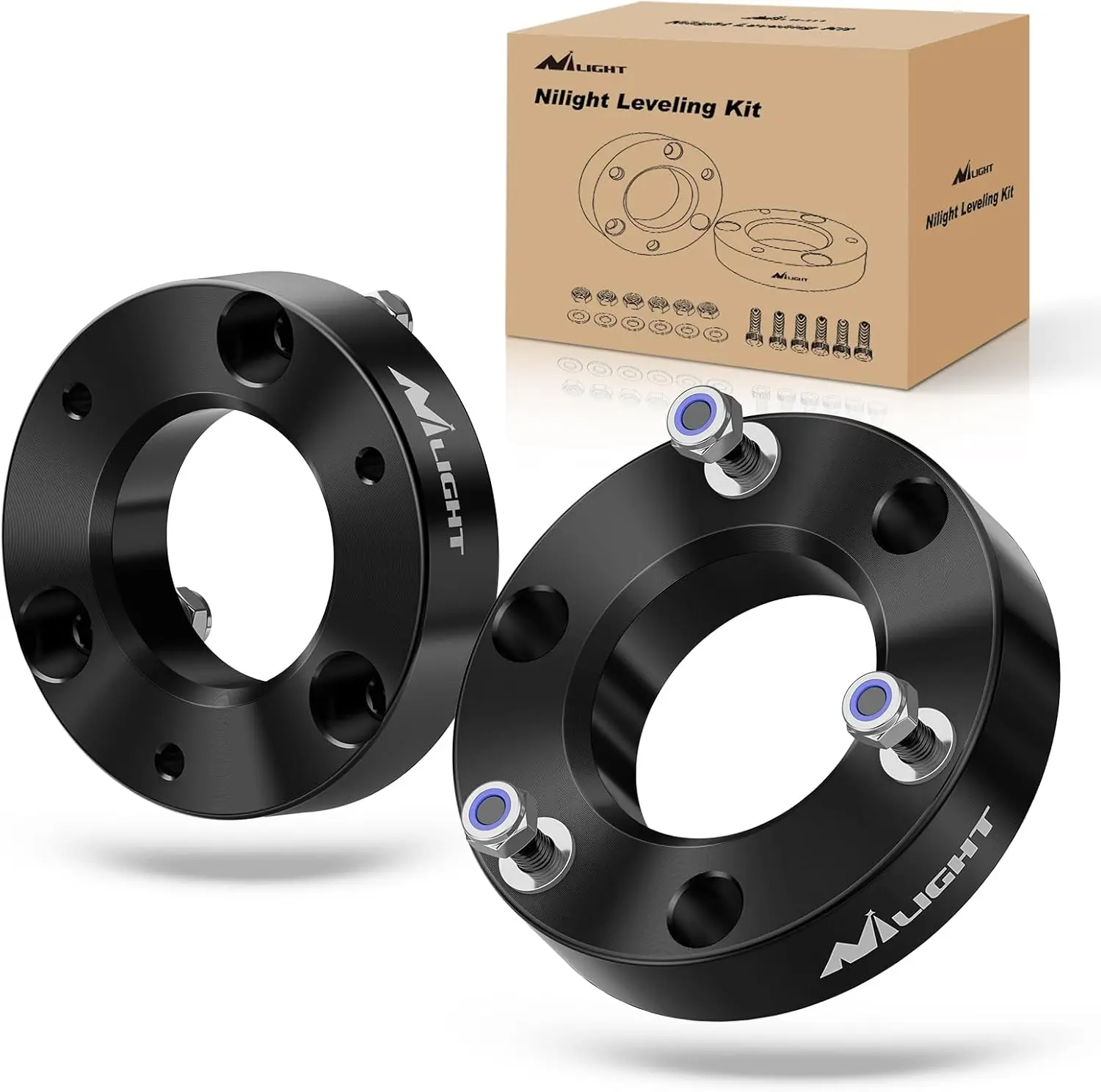 Nilight 2" Front Leveling Lift Kit for 2007-2023 Silverado 1500 2wd/4wd & GMC Sierra 1500 Truck, Aluminum Alloy Automotive Repair Tool with Quick Installation, Included Screws & Car Exterior Accessory