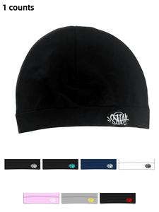 New Embroidered Print Beanie Hat, Unisex Sports Outdoor Running Cap, Breathable Elastic Material, Fashion Casual Style