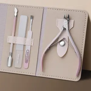 4 Piece Dead Skin Nail Art Tool Set, Clippers & Cuticle Remover Kit, Essential Manicure Tools for Beginners, Professional Quality