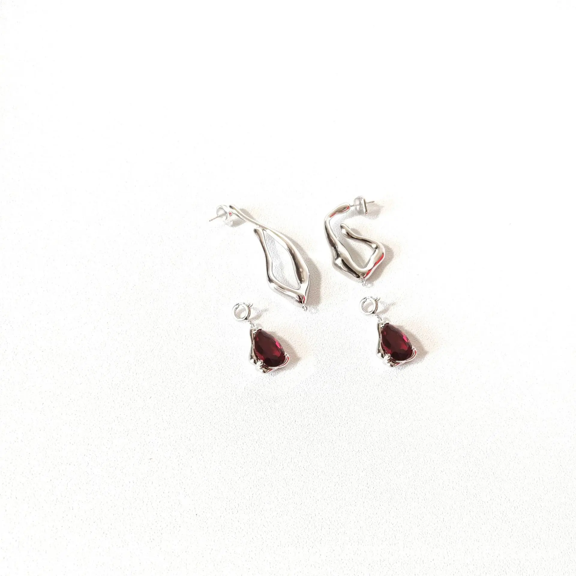 Design Earrings, Female Jewelry, Ruby Earrings