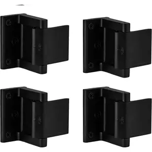 Door  Lock Zinc Alloy, Door Lock Reinforcer  Door Latch for in-Swinging Doors Extra High Resistance , 4pack Black