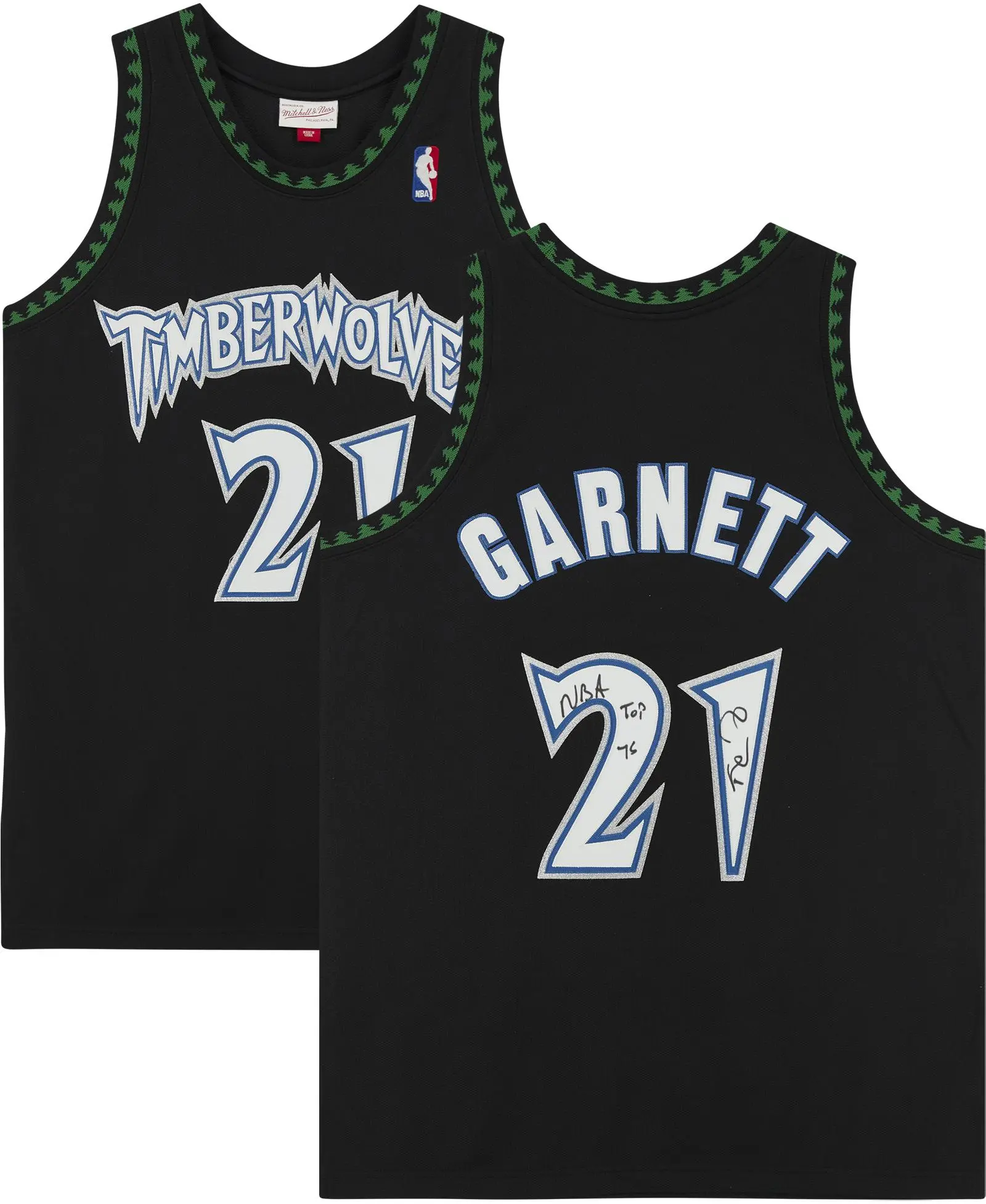 Kevin Garnett Minnesota Timberwolves Autographed Mitchell & Ness 1997-98 Black Authentic Jersey with "NBA Top 75" Inscription - Fanatics Authentic Certified